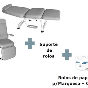 Pack gabinete de vacinação | Suporte de rolos | Rolos de papel marquesa
