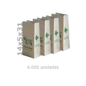 3x Saquetas genéricas farmácia | 14x5x31 + 1 Oferta
