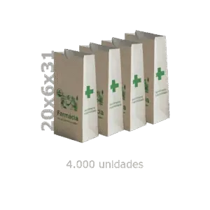 3x Saquetas genéricas farmácia 20x6x31 + 1 Oferta